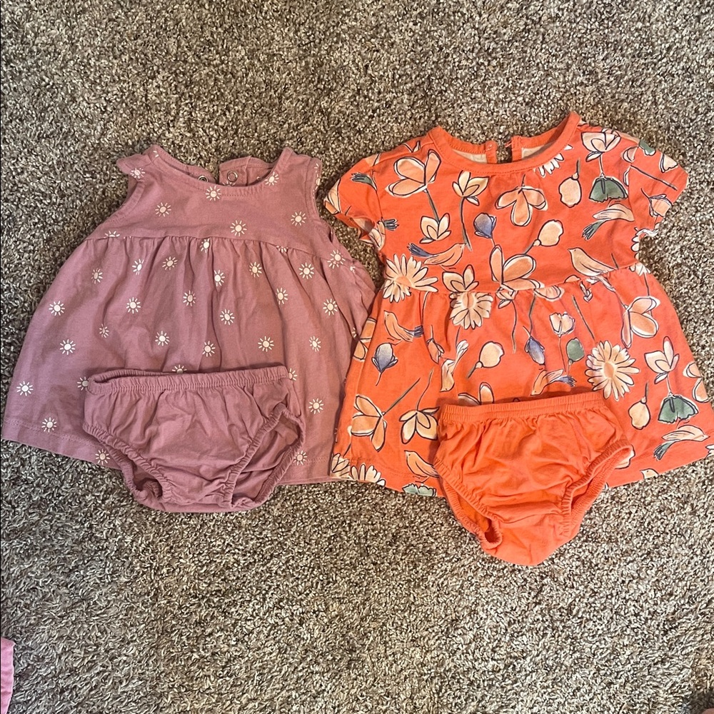 Floral and Sun Baby Dress Set